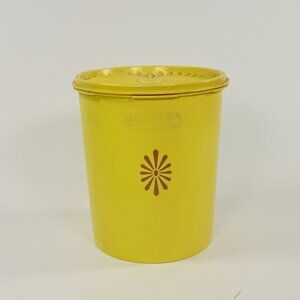 Vintage 1970's Tupperware Yellow Storage Canister Sunburst Lid 807
